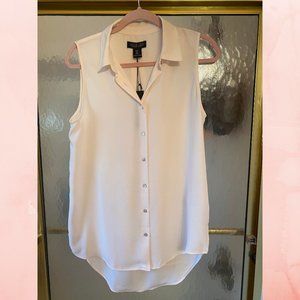 Rachel Zoe | White Sleeveless Button Down Blouse